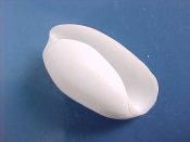 (2) Atys cf. cylindrica Helbling, 1779....25 mm. F+. Snow white with inscised fine lines...Philippines...$4 (2 available)